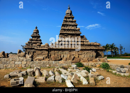 Sea Shore Temple, Mamallapuram, Madras, Inde Banque D'Images