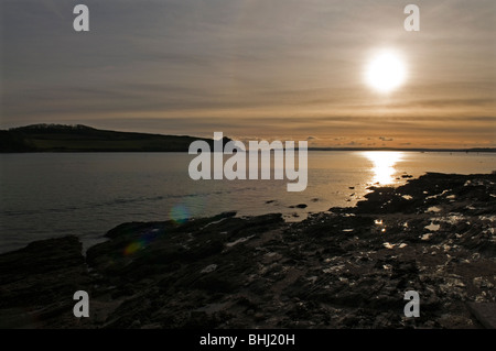 Coucher du soleil à St Mawes à Cornwall England UK Banque D'Images