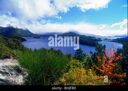 Aperçu de lake district en Patagonie autour de Bariloche, dans le sud de l'Argentine Banque D'Images