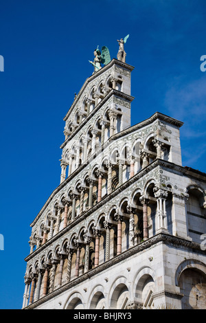 Italie, Toscane, Lucca façade principale de l'Église San Michele in Foro Banque D'Images