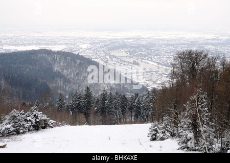 Voir d'Heidelberg en hiver, Allemagne Banque D'Images