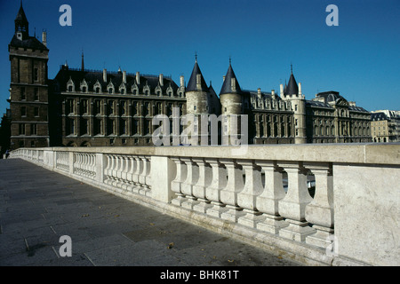 Paris. La France. La Conciergerie, Quai de l'horloge. 1e arrondissement. Banque D'Images