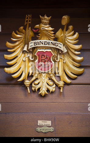 L'Eagle Crest signe sur un immeuble à Romerplatz. Frankfurt am Main Allemagne Banque D'Images