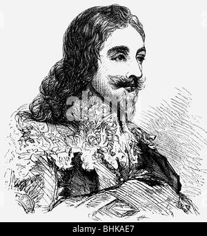 Charles I, 19.11.1600 - 30.1.1649, roi d'Angleterre 27.3..1625 - 30.1.1649, portrait, gravure sur bois, XIXe siècle, , Banque D'Images