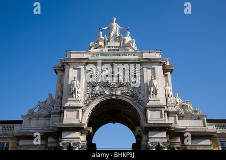 Portugal, Lisbonne Arch d'Augusta. Nom portugais Arco da Rua Augusta Banque D'Images