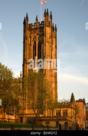 La Cathédrale de Manchester à la fin de soir lumière, Manchester, Angleterre Banque D'Images