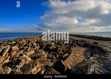 Filey Brigg promontoire rocheux naturel, Filey, North Yorkshire, Angleterre, Royaume-Uni. Banque D'Images