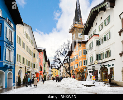 Vorderstadt dans le centre de la vieille ville, Kitzbühel, Tyrol, Autriche Banque D'Images