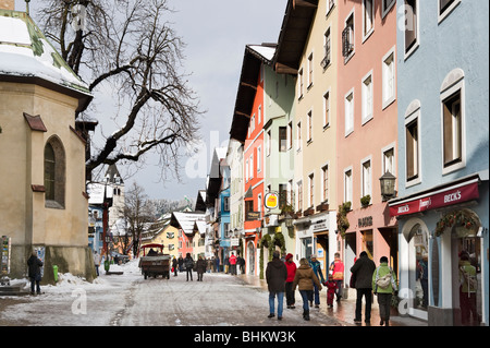 Vorderstadt dans le centre de la vieille ville, Kitzbühel, Tyrol, Autriche Banque D'Images