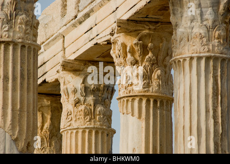 Close up de sculptures sur le Temple d'Apollon à Side, Turquie Banque D'Images