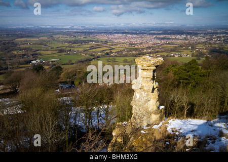 Une photographie de la "cheminée" prises sur maux Leckhampton Hill, près de Cheltenham. Banque D'Images