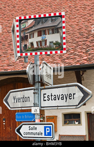 Un village panneau en Suisse Banque D'Images