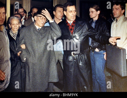 Erich Honecker d'être arrêté dans le 29.01.1990, Berlin, GDR Banque D'Images