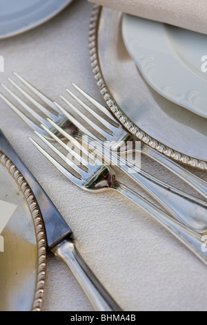 Fourche sur une place setting Banque D'Images