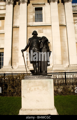 La statue de George Washington à l'extérieur de la National Gallery à Trafalgar Square, Londres Banque D'Images