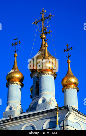 Coupoles dorées de la cité médiévale de l'église de l'Épiphanie, Kolomna en Russie Banque D'Images