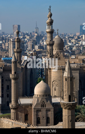 Grandes Mosquées du Caire El Rifai et Sultan Hassan Egypte Banque D'Images