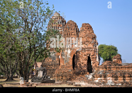 Wat Mahathat. Parc historique d'Ayutthaya. Thaïlande Banque D'Images