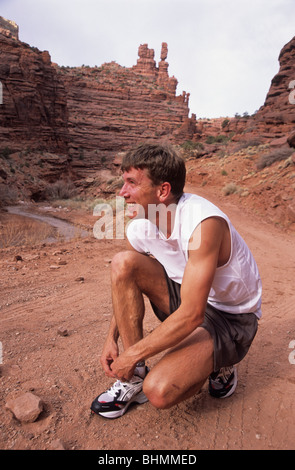 Liage Runner chaussure. Banque D'Images