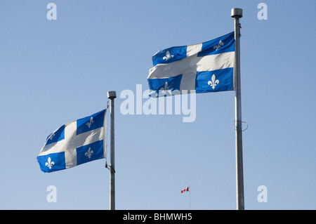 Drapeaux de Québec Banque D'Images