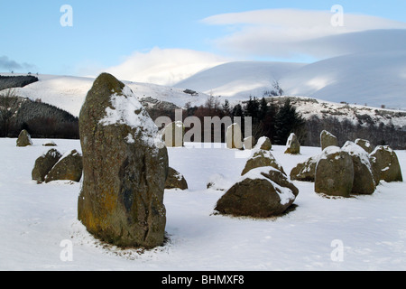 Cercle de pierres de Castlerigg stonecircle à Keswick. La région de Cumbria. Le Lake District. La Grande-Bretagne. (Parfois appelé Keswick Carles.) Banque D'Images