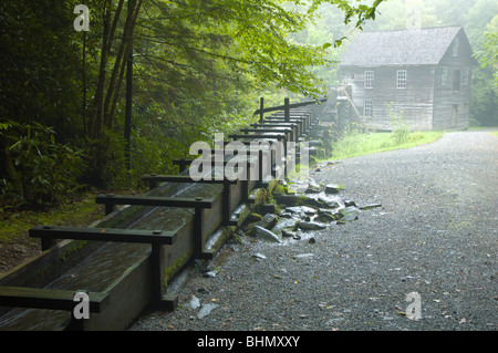 Historique du moulin à Mingus Mill de Great Smoky Mountains National Park, North Carolina Banque D'Images