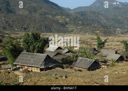 Ta phin village hilltribe hmong noir , près de sapa , vietnam Banque D'Images