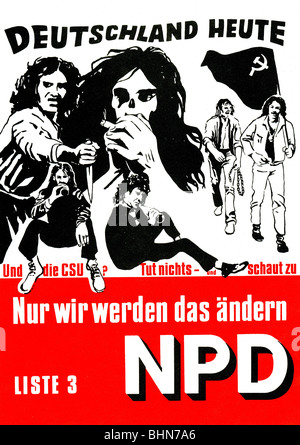 Géographie / voyages, Allemagne, politique, élection, élection parlementaire en Bavière, 1970, affiche du Parti National Democtatic (Nationaldemokratische Partei, NPD), , Banque D'Images