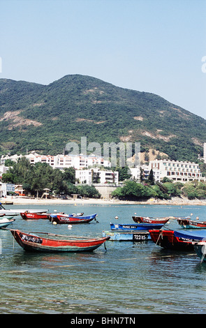 Bateaux amarrés dans la baie, Stanley Stanley, Hong Kong Banque D'Images