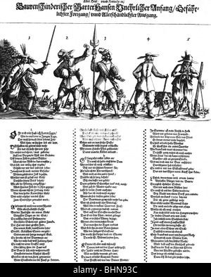 Événements, Guerre de trente Ans 1618 - 1648, atrocités, dépliant sur les soldats maraudes, 1635, , Banque D'Images