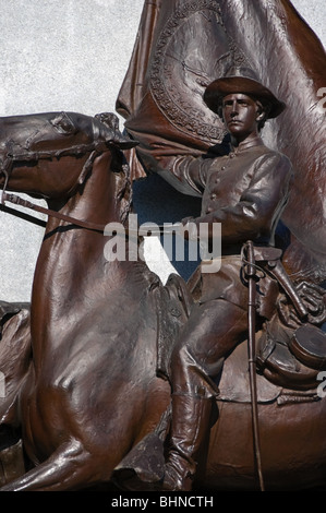 Photo de Confederate cavalry trooper statue à la Virginia monument à Gettysburg National Military Park, New Jersey, USA. Banque D'Images