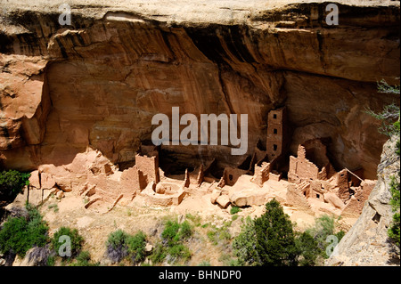 Des ruines indiennes de Mesa Verde, Cliff dwellers ancienne maison dans le Parc National de Mesa Verde. Banque D'Images