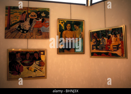 Tableaux de Paul Gauguin dans le Musée Gauguin dans le village de l'Anse Turin près de Le Carbet Martinique Banque D'Images