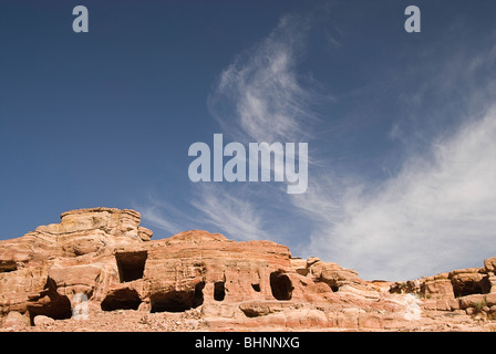 Grottes de Petra, Jordanie, Asie. Banque D'Images