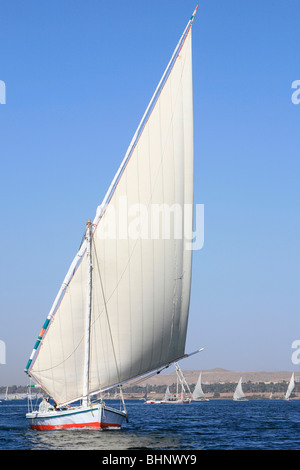 Felouque voile le long du Nil à Assouan, Egypte Banque D'Images