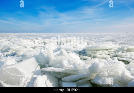 La durée de la glace dans un petit village près de Marken Amsterdam Pays-Bas Banque D'Images