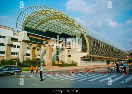 La gare de Pudong Maglev, Transrapid, train à grande vitesse, Shanghai, Chine Banque D'Images