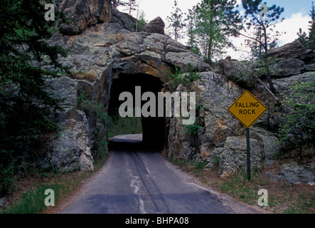 Tunnel, pont, long de cochon, iron mountain road, Loop Scenic Byway, Black Hills, Dakota du Sud, Banque D'Images