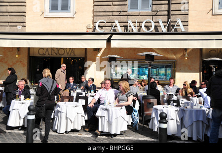 Café de Rome - Piazza del popolo canova Banque D'Images