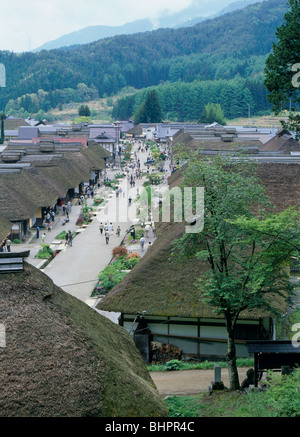 Ouchi-juku, Shimogo, Fukushima, Japon Banque D'Images