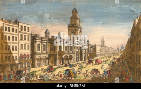 Vue sur le Royal Exchange, Londres, 1751. Artiste : Moithey Lainee Banque D'Images