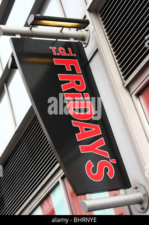 Un T.G.I. Le restaurant du vendredi à Nottingham, Angleterre, Royaume-Uni Banque D'Images