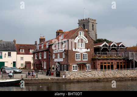 La rivière Frome, Quai Wareham, Dorset, Angleterre Banque D'Images