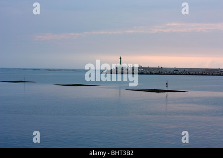 AnPing entrée du port au coucher du soleil. Tainan, Taiwan Banque D'Images