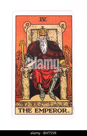 L'Empereur à partir d'une carte de tarot traditionnel pack. Banque D'Images