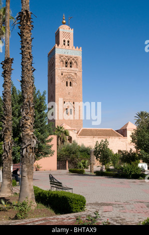 Le minaret de la koutoubia, Marrakech, Maroc Banque D'Images