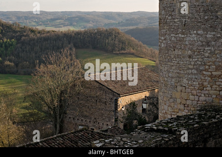 Vue de Castelnau de Montmiral Banque D'Images