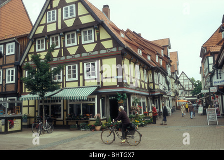 Charpenterie traditionnelle Hamlet de maisons dans la ville de Celle, Basse-Saxe, Allemagne Niedersachsen Banque D'Images