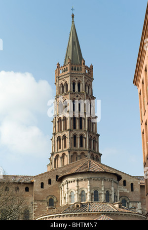 La tour de la cathédrale St Sernin, Toulouse, Haute Garonne, Occitanie, France Banque D'Images