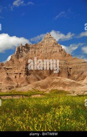 Paysages typiques des Badlands à Badlands National Park, près de mur, dans le Dakota du Sud, USA Banque D'Images